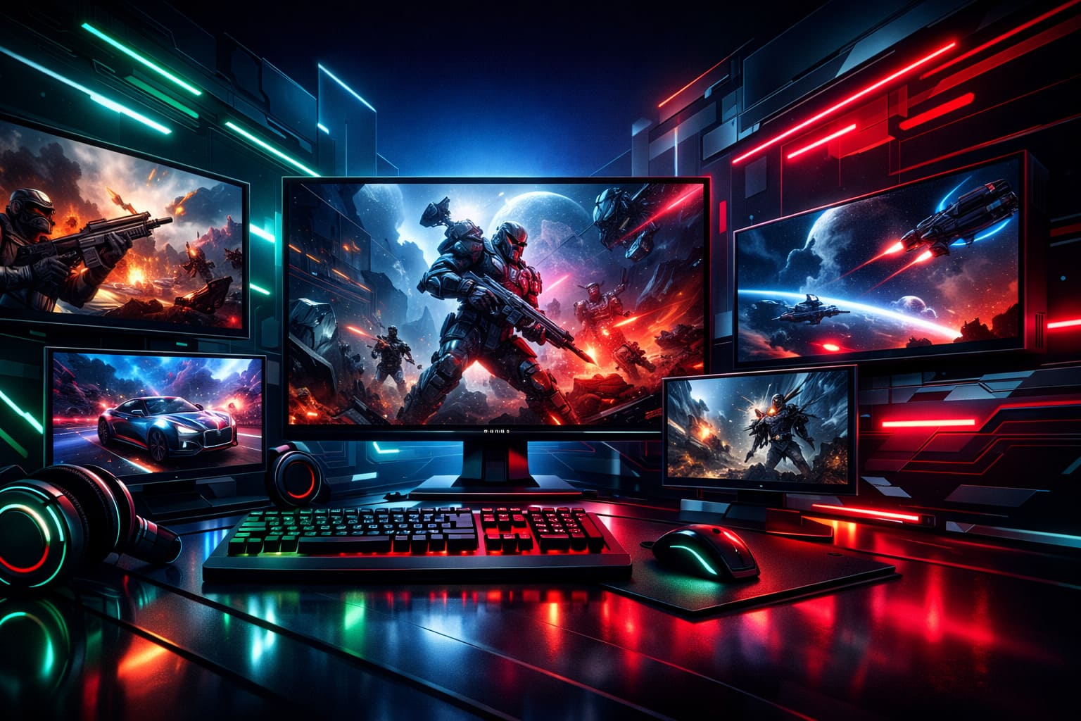 Scena hero principale dedicata al mondo gaming del sito