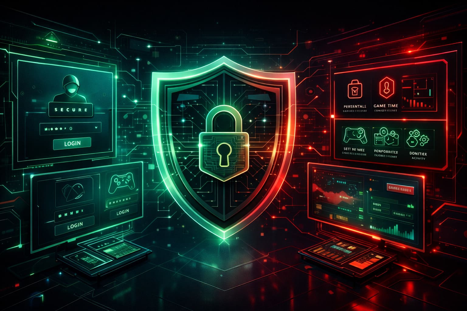 Visual dedicato a sicurezza digitale e gioco responsabile